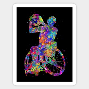 Wheelchair basketball watercolor Sticker